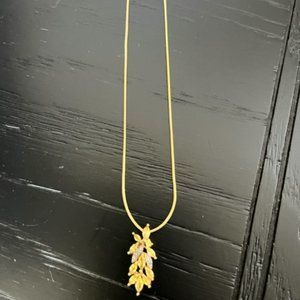 Citrine and Diamond Pendant 14kt Gold (chain not included)